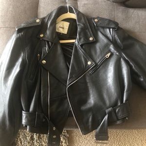 Motorcycle jacket real leather great cond
